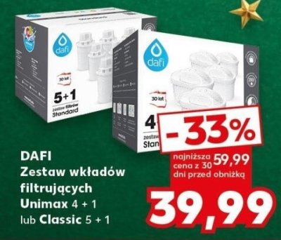Zestaw wkładów filtrujących DAFI Unimax 4 + 1  promocja w Kaufland