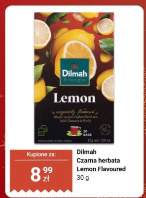 Czarna herbata Dilmah Lemon Flavoured promocja w Biedronka