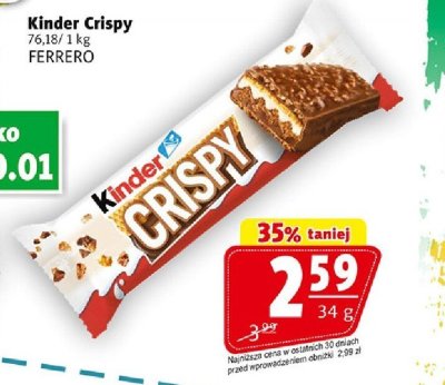 Kinder Crispy baton promocja w Prim Market