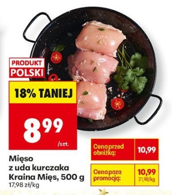 Mięso z uda kurczaka Kraina Mięs, 500 g promocja w Biedronka