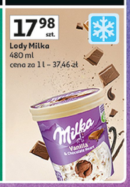 Lody vanilla & chocolate heart Milka promocja w Auchan