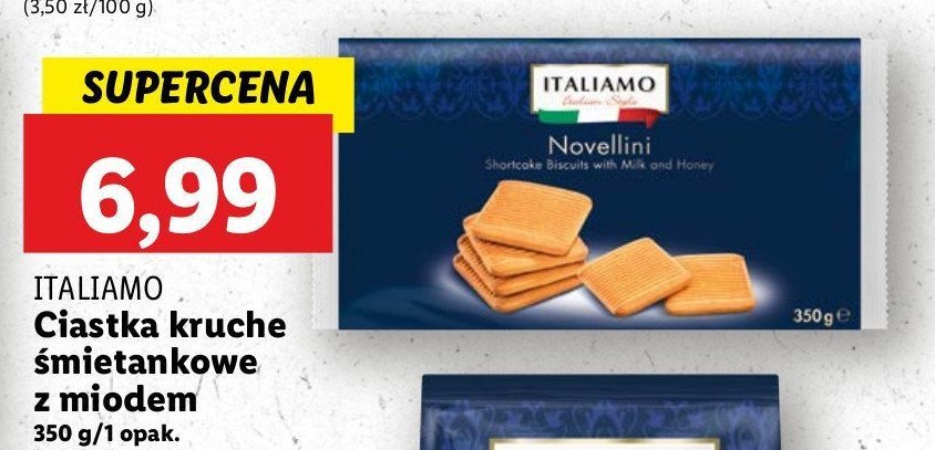 Ciastka śmietankowe z miodem Italiamo promocja