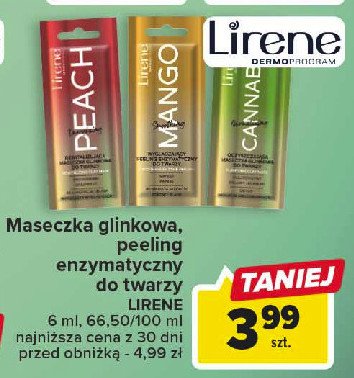 Rewitalizująca maseczka glinkowa do twarzy energising peach Lirene dermoprogram promocja