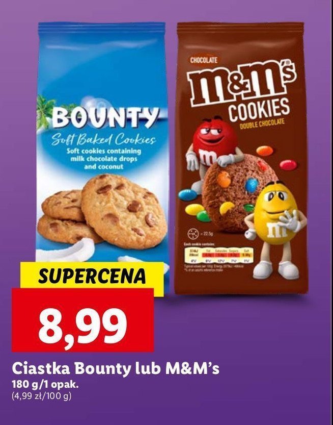 Ciastka z drażami m&m's M&m's double chocolate cookies promocja