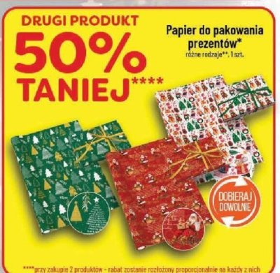 Papier do pakowania prezentów różne rodzaje 1 szt. promocja w POLOmarket