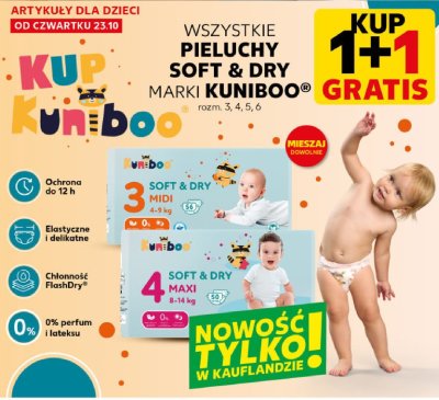 Pieluchy Soft & Dry rozm. 3, 4, 5, 6 promocja w Kaufland