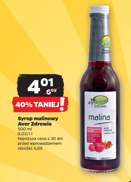 Syrop malina AVER promocja