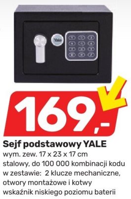 Sejf podstawowy YALE promocja w Bricomarche