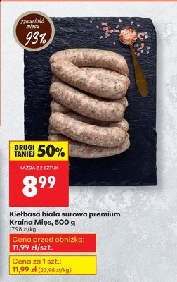 Kiełbasa biała surowa premium promocja w Biedronka