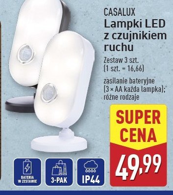 Lampki led z czujnikiem ruchu Casalux promocja w Aldi