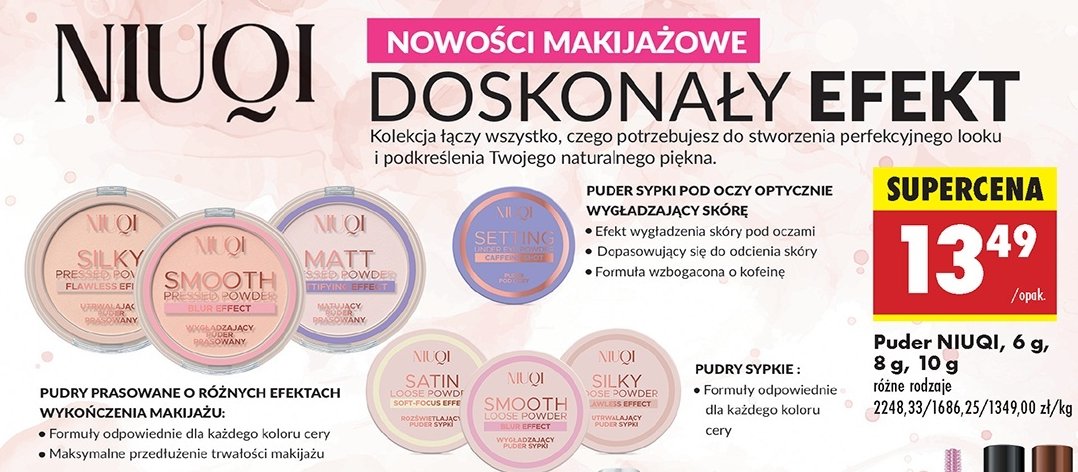 Puder sypki pod oczy Niuqi promocja w Biedronka