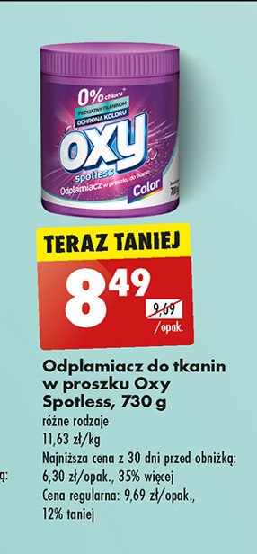 Odplamiacz w proszku color Oxy spotless promocja