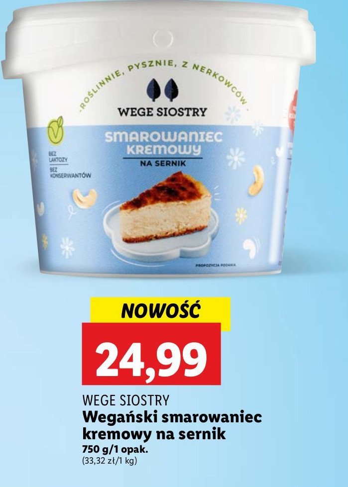 Smarowaniec kremowy na sernik Wege siostry promocja