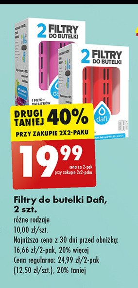 Filtry do butelki różowe Dafi promocja