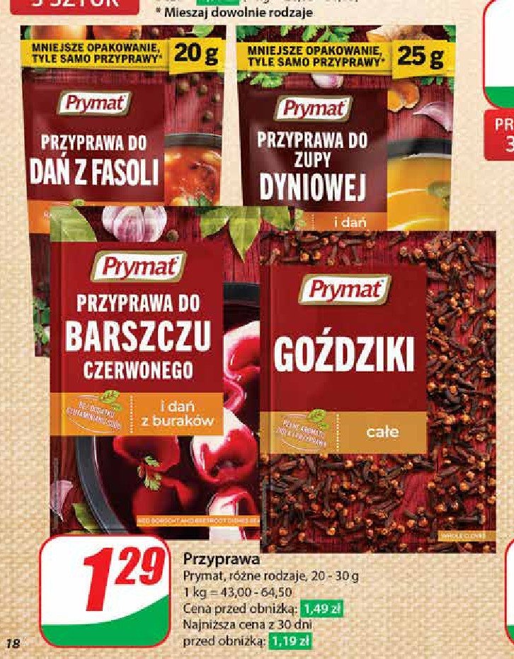 Goździki całe Prymat promocja w Dino