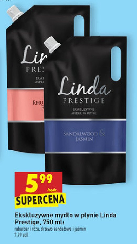 Mydło w płynie rabarbar i róża Linda prestige promocja