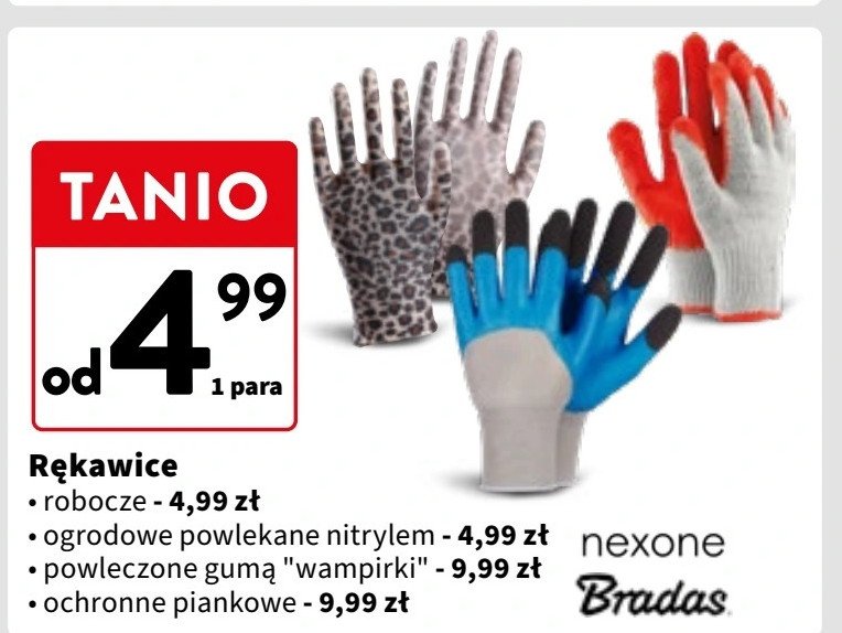 Rękawice piankowe Bradas promocja w Intermarche