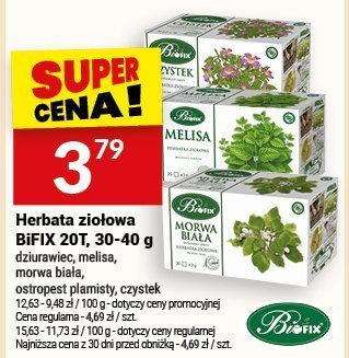Herbata ziołowa BIFIX 20T, 35-40 g promocja w Twój Market