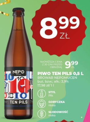 Piwo TEN PILS 0,5 L promocja w Duży Ben