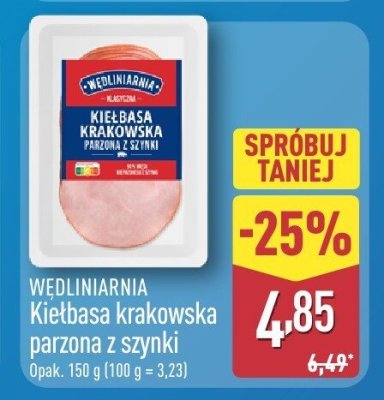 Kiełbasa krakowska parzona z szynki  promocja w Aldi