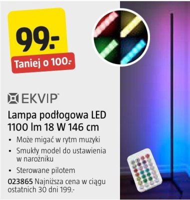 Lampa podłogowa LED 1100 lm 18 W 146 cm EKVIP promocja w Jula