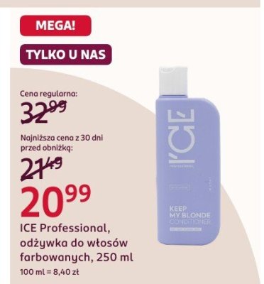 Odżywka do włosów farbowanych ICE Professional, 250 ml promocja w Rossmann