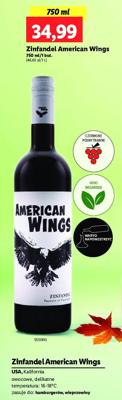 Wino AMERICAN WINGS ZINFANDEL promocja