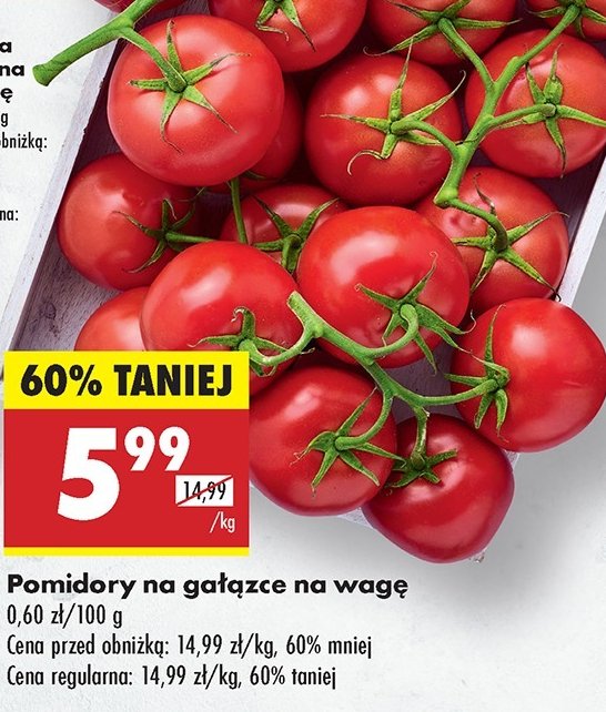 Pomidory gałązka promocja w Biedronka