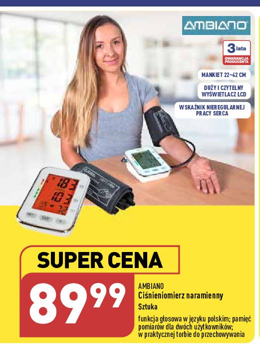 Ci艣nieniomierz naramienny AMBIANO promocja