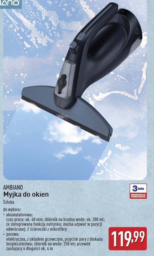 Myjka do okien elektryczna AMBIANO promocja w Aldi