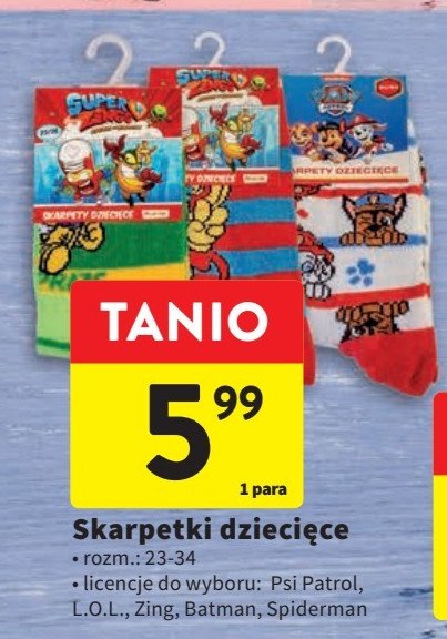Skarpetki dzieci臋ce rozm. 23-34 lol promocja