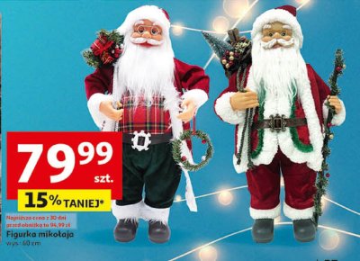 Figurka mikołaja wys. 60 cm promocja w Auchan