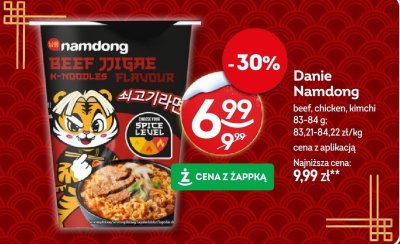 Danie Namdong beef, chicken, kimchi promocja w Żabka