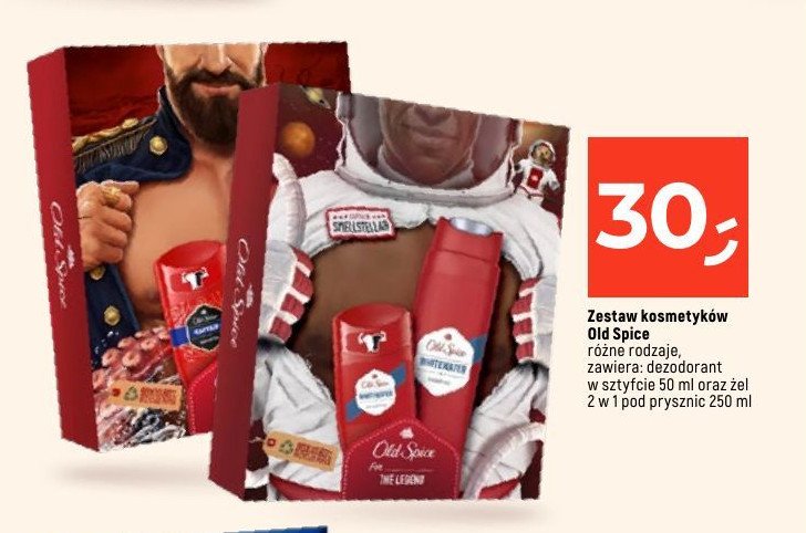 Zestaw w pudełku captain: żel pod prysznic 250 ml + dezodorant sztyft 50 ml Old spice zestaw promocja w Dealz