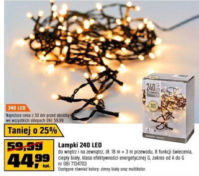 Lampki 240 LED promocja w OBI