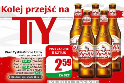 Piwo Tyskie Gronie Retro promocja w Dino