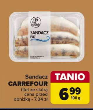 Sandacz filet ze skóra Carrefour targ świeżości promocja w Carrefour Market
