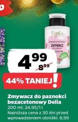 Zmywacz do paznokci bezacetonowy Delia promocja w Netto