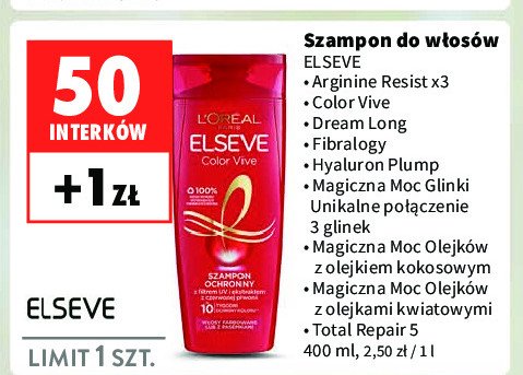 Szampon do włosów L'oreal elseve fibralogy promocja