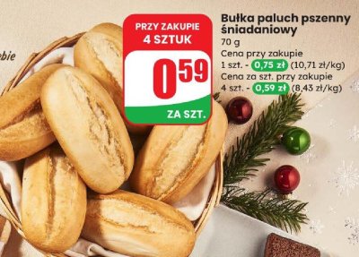 Bułka paluch pszenny śniadaniowy promocja w Dino