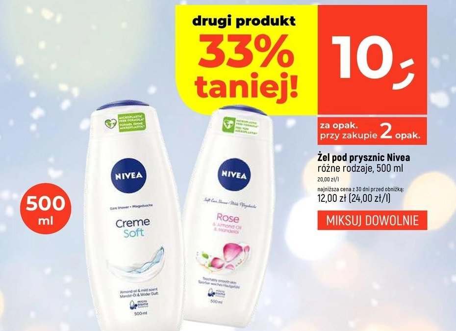 Żel pod prysznic rose & almond oil & mandelol Nivea promocja