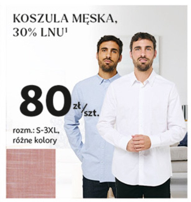 Koszula męska z lnu s-3xl Auchan inextenso promocja