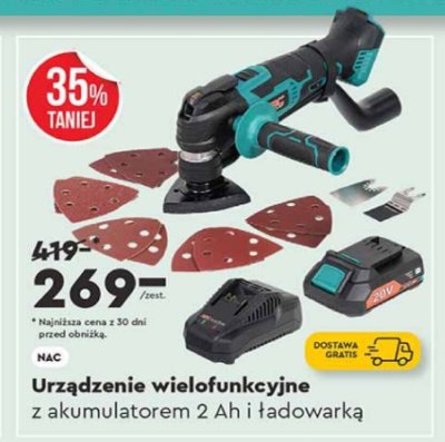Urządzenie wielofunkcyjne z akumulatorem 2 Ah i ładowarką promocja w Biedronka