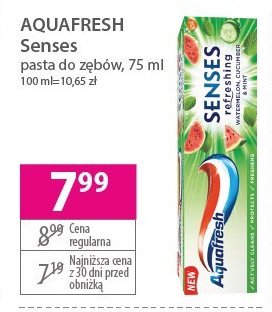 Pasta do zębów refreshing Aquafresh senses promocja