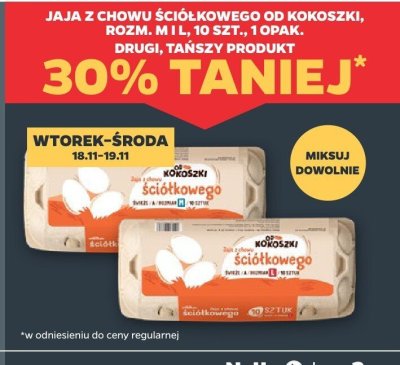 Jaja z chowu ściółkowego drugi -30% taniej promocja w Netto