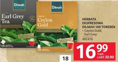 Herbata ekspresowa Dilmah 100 torebek, Ceylon Gold, Earl Grey promocja w Selgros