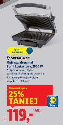 SilverCrest Opiekacz do panini i grill kontaktowy 2000 W promocja w Lidl