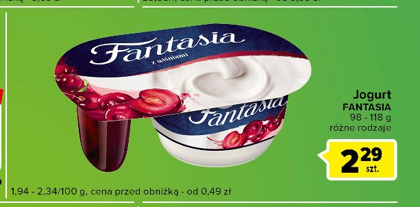 Jogurt z wiśniami Danone fantasia promocja