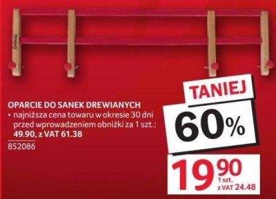 Oparcie do sanek drewnianych promocja w Selgros