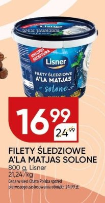 Filety śledziowe ala matjas solone Lisner promocja w Chata Polska